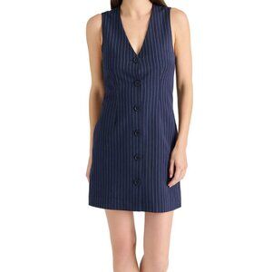 Steve Madden Women’s Pinstripe Dress – Size Large -New-Front Full Button Closure
